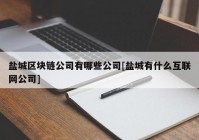 盐城区块链公司有哪些公司[盐城有什么互联网公司]