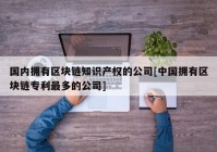 国内拥有区块链知识产权的公司[中国拥有区块链专利最多的公司]